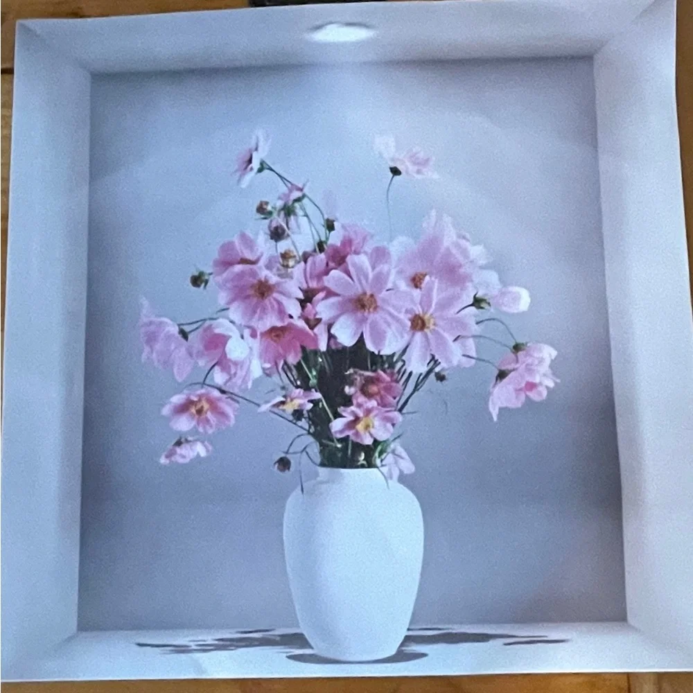 3D wall stickers 12”x12” Plants and flowers in a vase 6 stickers NEW